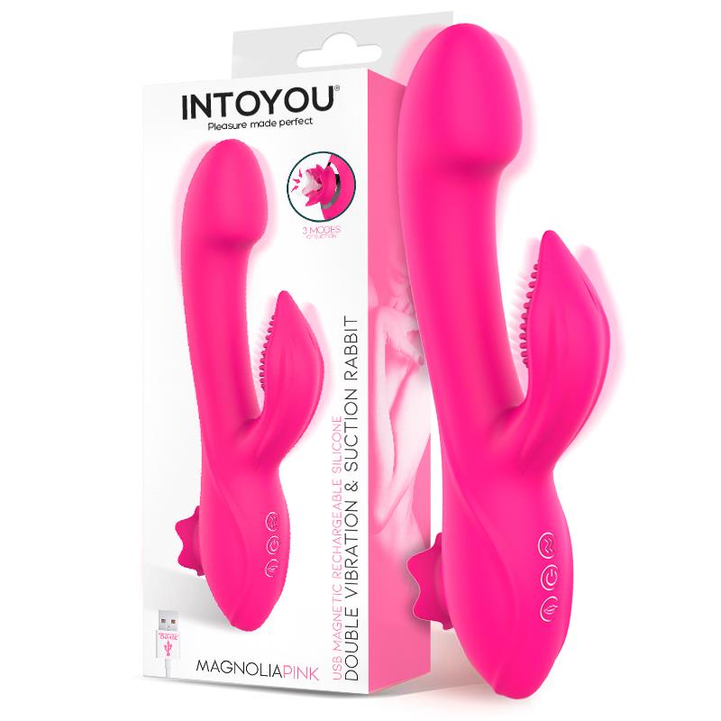 Magnoliapink Vibrador 3 En 1 Con Succionador De Clítoris Y Rabbit Usb Silicona