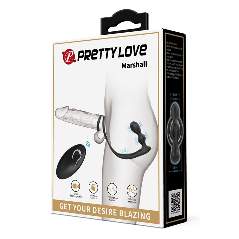 Pretty Love - Marshall Anillo Para Pene + Plug Anal Vibratorio & Control Remoto