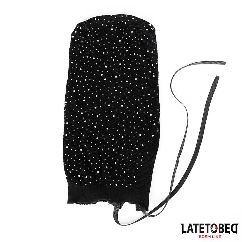 Máscara Rejilla Con Brillantes Y Lazo Ajustable