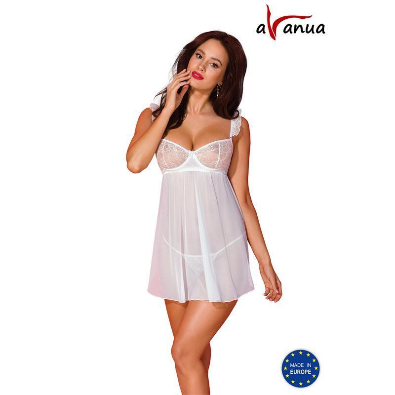 Milagros Chemise Y Tanga Blanco Talla (Interno):S/M