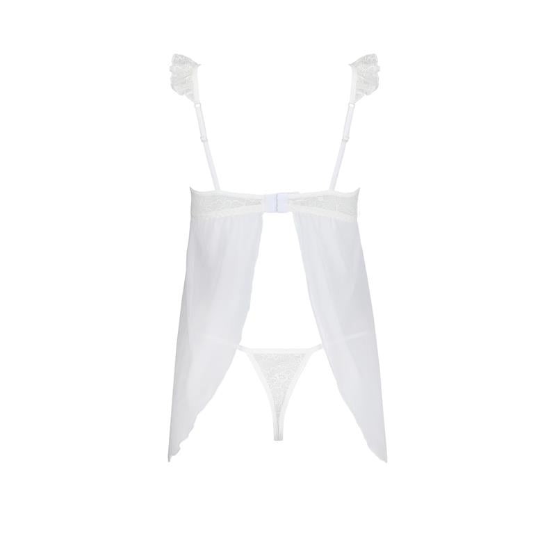 Milagros Chemise Y Tanga Blanco Talla (Interno):S/M
