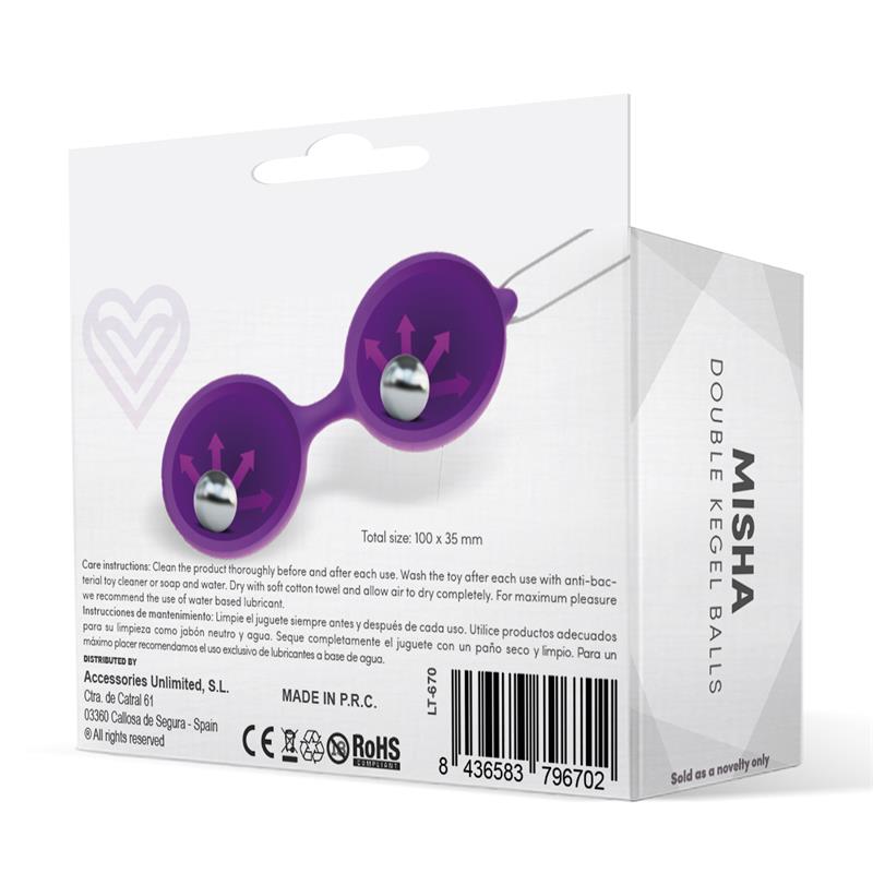 Misha Bola De Kegel Doble Silicona Púrpura