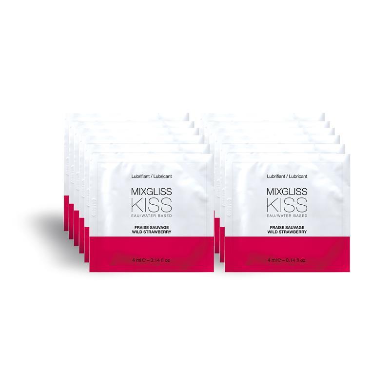 Mixgliss - Lubricante Base Agua Sabor A Fresa 12 Monodosis 4 Ml