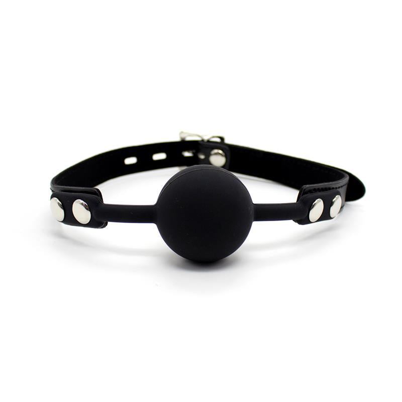 Mordaza De Bola De Silicona 4 Cm Con Candado Negro