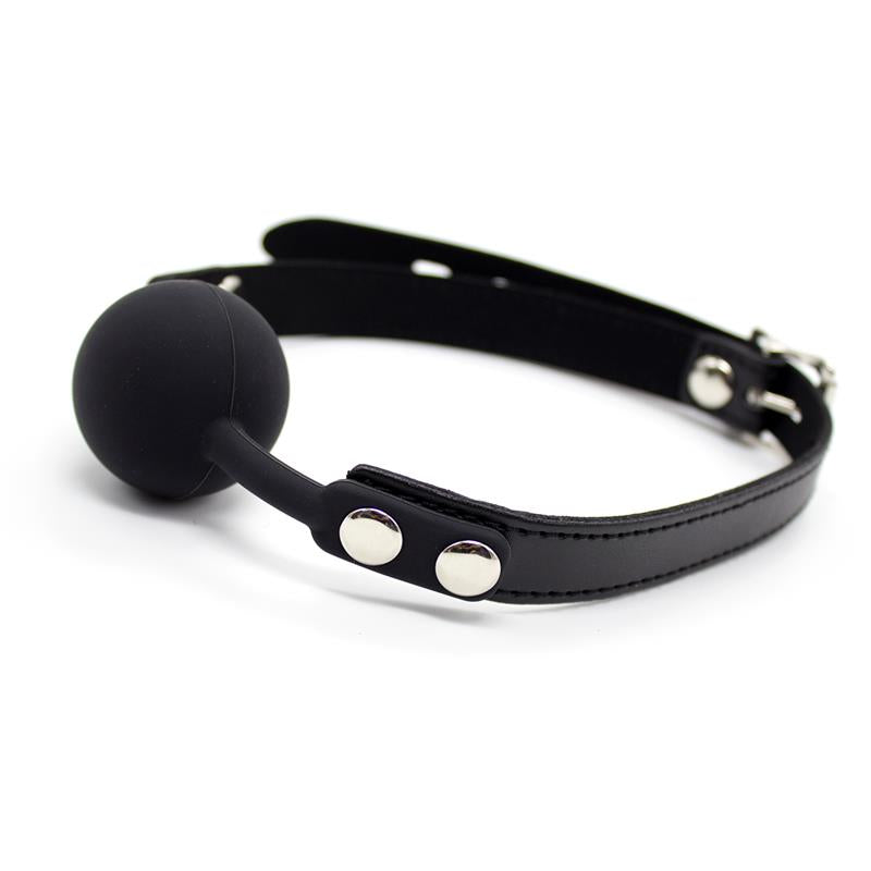 Mordaza De Bola Lisa De Silicona 4 Cm Ajustable Negro