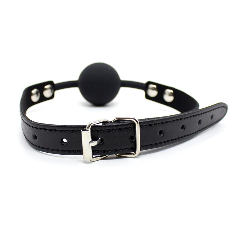 Mordaza De Bola Lisa De Silicona 4 Cm Ajustable Negro