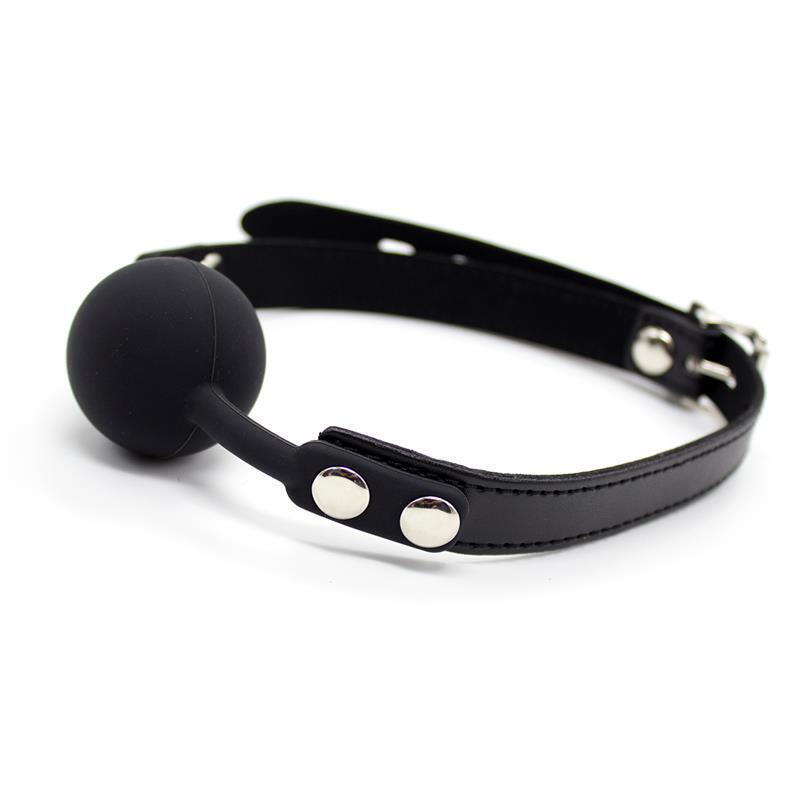 Mordaza De Bola Lisa De Silicona 4 Cm Ajustable Negro