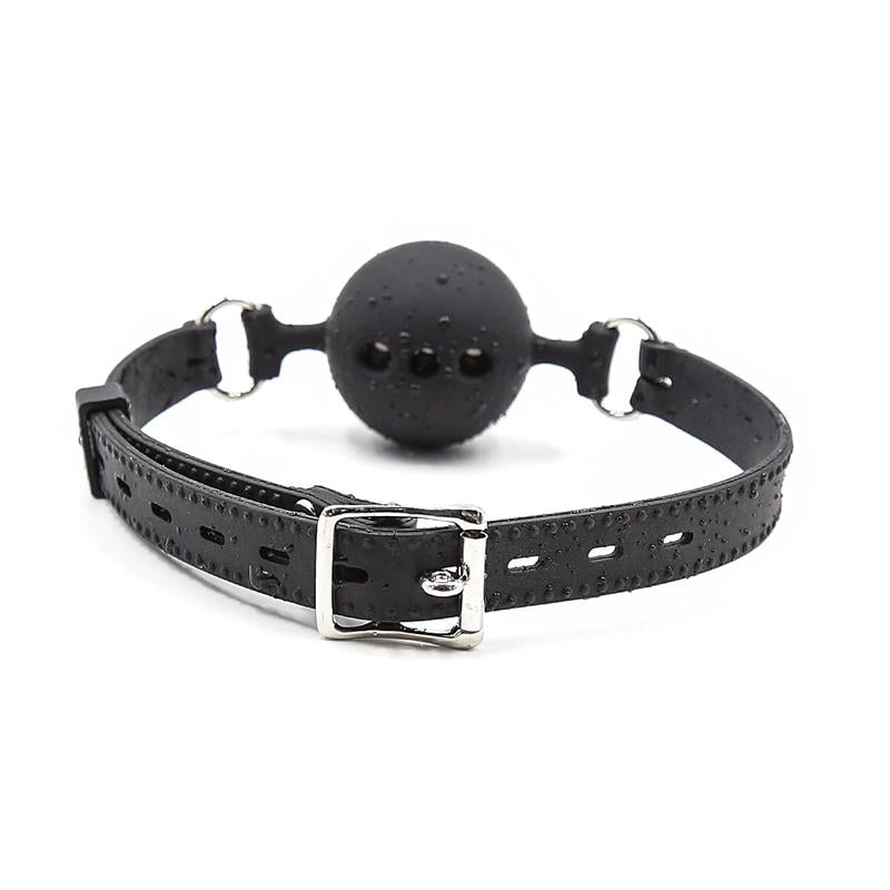 Mordaza De Bola Transpirable Silicona 4 Cm Talla S Negro