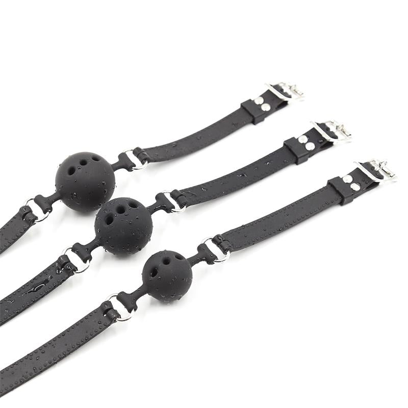 Mordaza De Bola Transpirable Silicona 5 Cm Talla L Negro