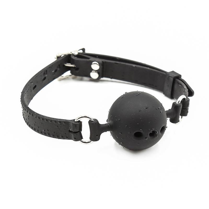 Mordaza De Bola Transpirable Silicona 5 Cm Talla L Negro