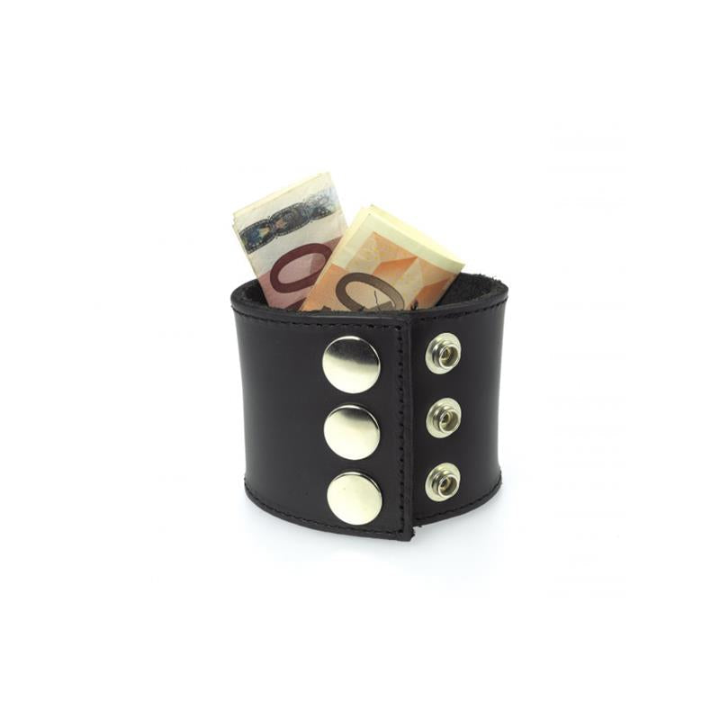 Muñequera Con Monedero Cuero Ajustable