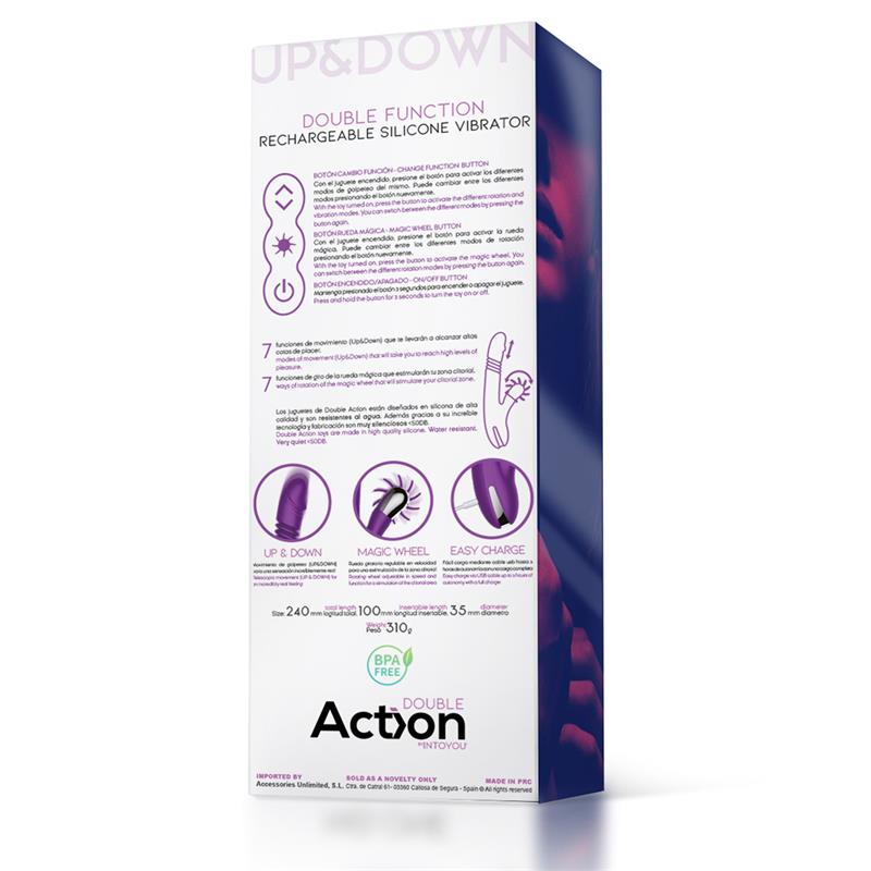 No. Four Vibrador Up And Down Y Rueda Estimuladora Usb Silicona