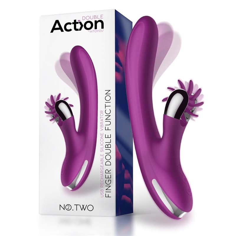 No. Two Vibrador Movimiento Finger Y Rueda Estimuladora Usb Silicona