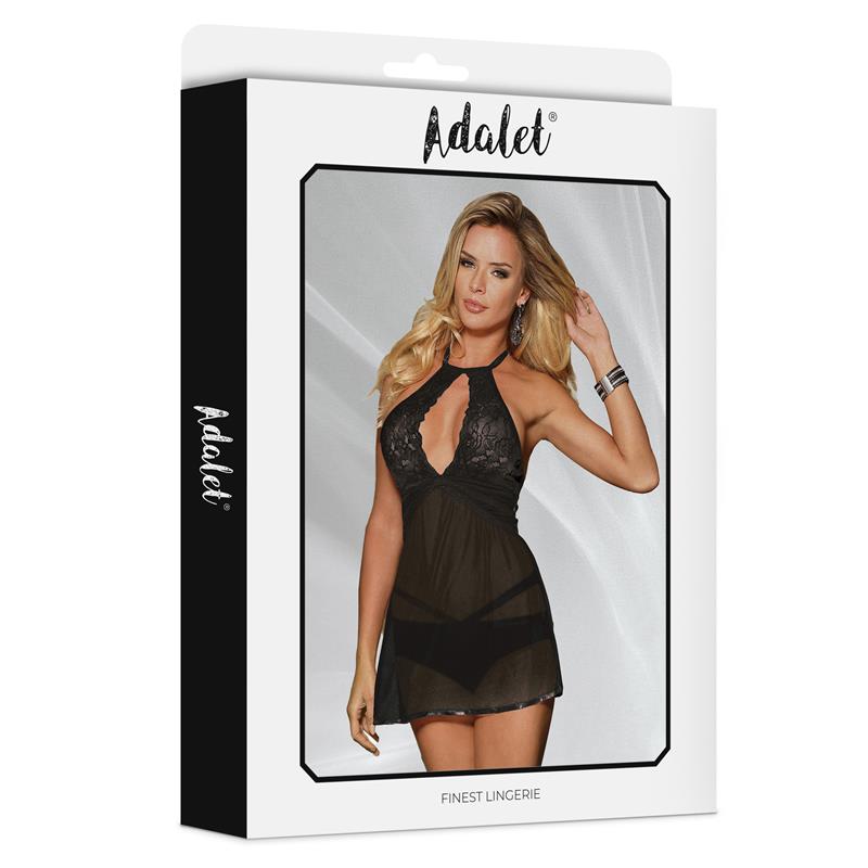 Nova Babydoll Espalda Abierta Y Tanga Talla (Interno):S/M