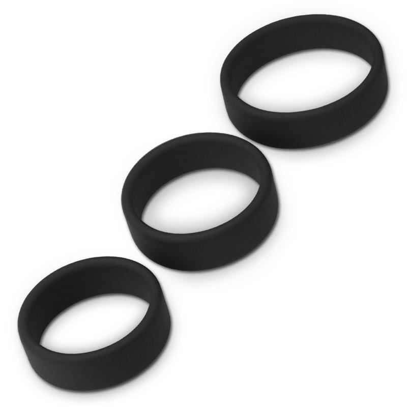 Pack De 3 Anillos Para El Pene Power Ring Negro
