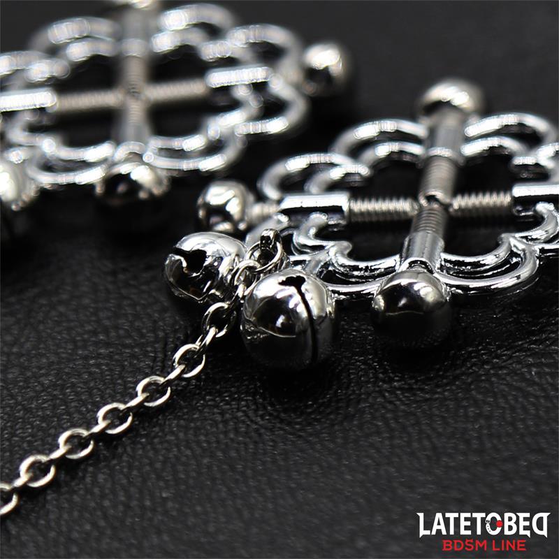 Pinzas De Metal Para Pezones Cadena Y Cascabeles