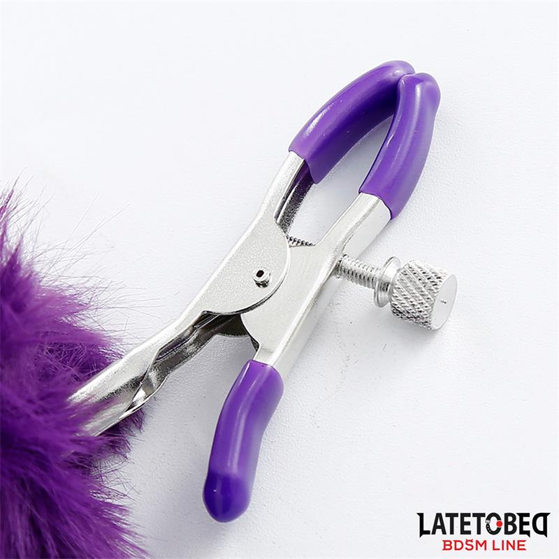 Pinzas Para Pezones Con Pelo Púrpura