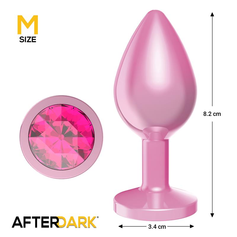 Plug Anal Anodizado Rosa Con Joya Talla M
