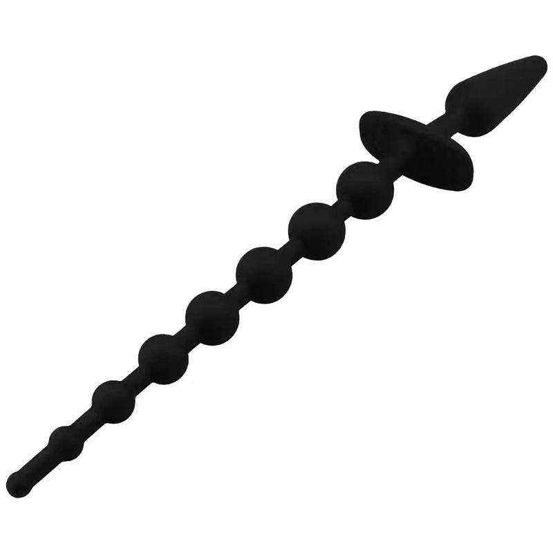 Plug Anal Con Cadena Anal Silicona Negro