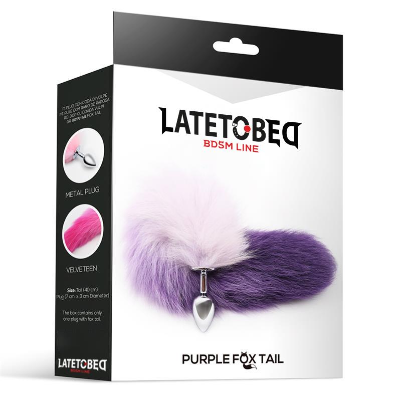 Plug Anal Con Cola Púrpura Y Blanco Talla S