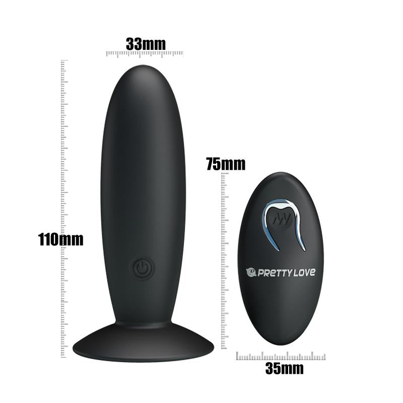 Plug Anal Con Control Remoto Color Negro