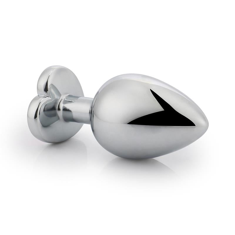 Plug Anal Con Joya De Corazón Blanco Talla L