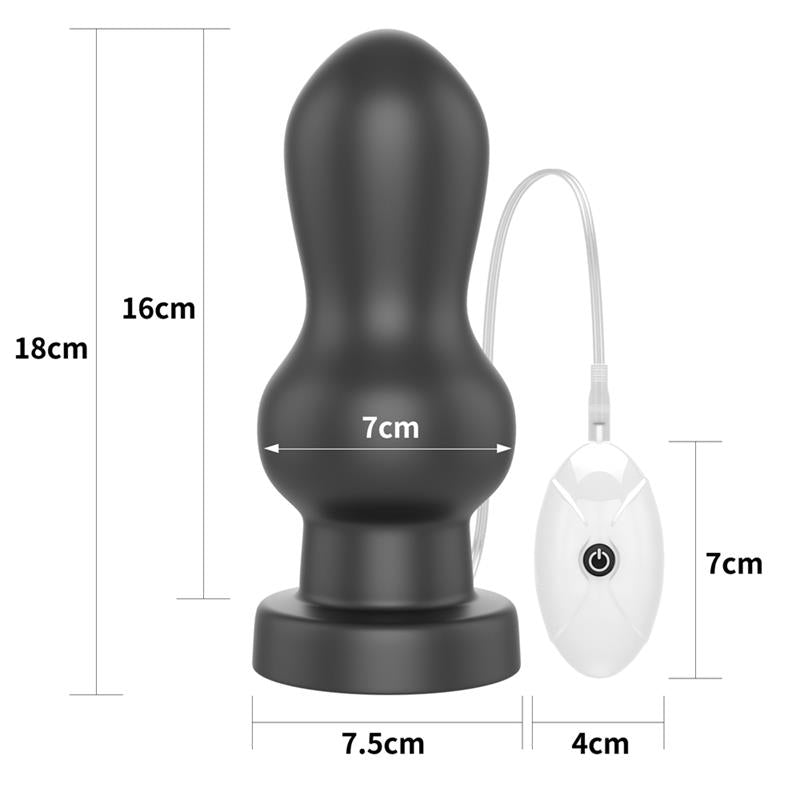 Plug Anal Con Vibración King Sized 7 Negro