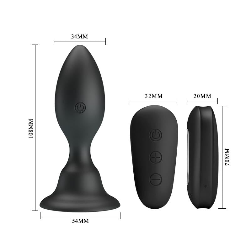 Mr Play - Plug Anal Con Vibracion Negro Control Remoto