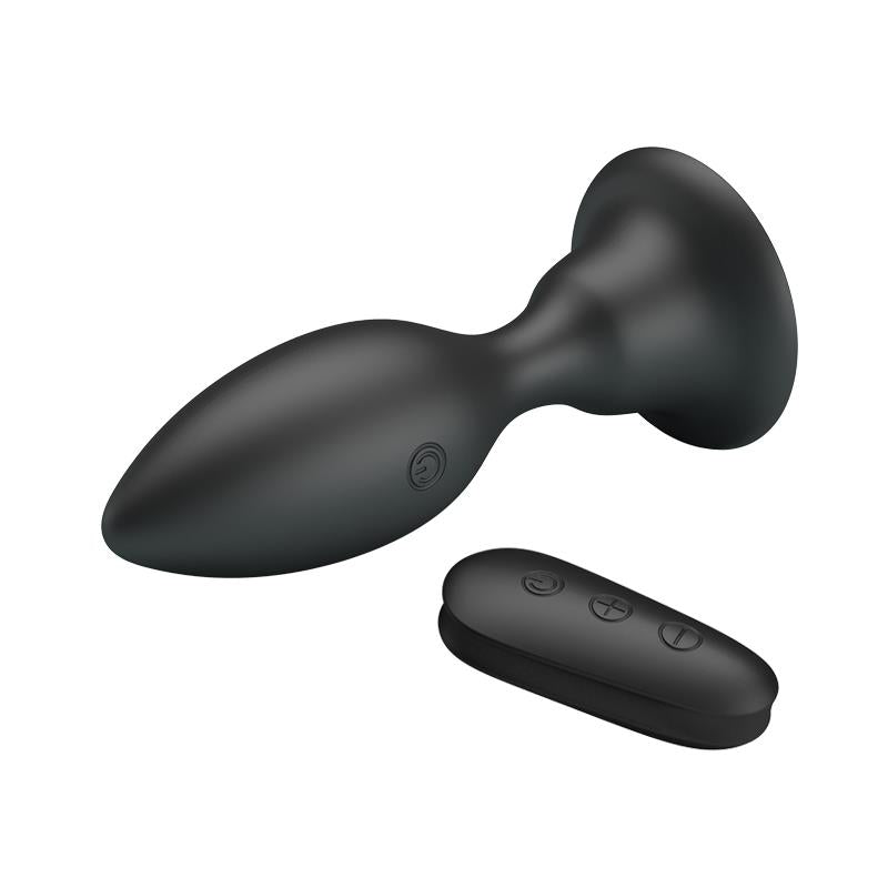 Mr Play - Plug Anal Con Vibracion Negro Control Remoto
