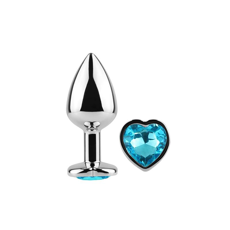 Secretplay - Metal Butt Plug Corazón Azul Talla S 7 Cm