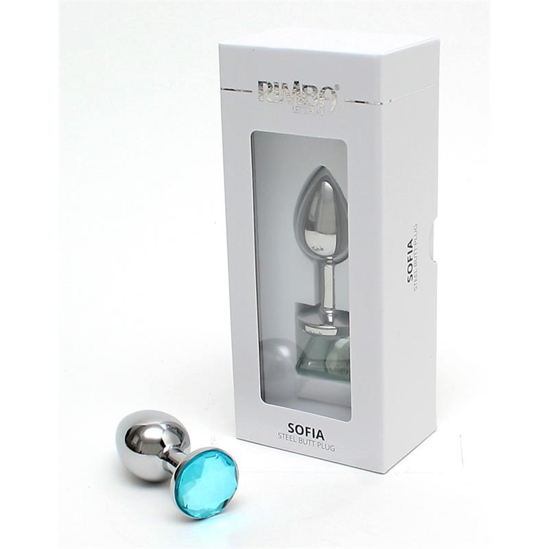 Plug Anal De Metal Sofia Con Joya Azul