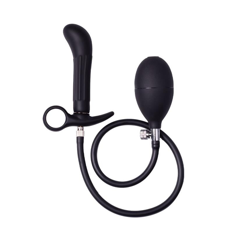 Plug Anal Inflable Con Bomba Negro