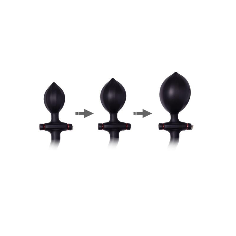 Plug Anal Inflable Con Bomba Negro