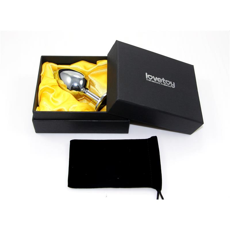 Plug Anal Metal Rosebud Classic Con Joya Rosa Talla L