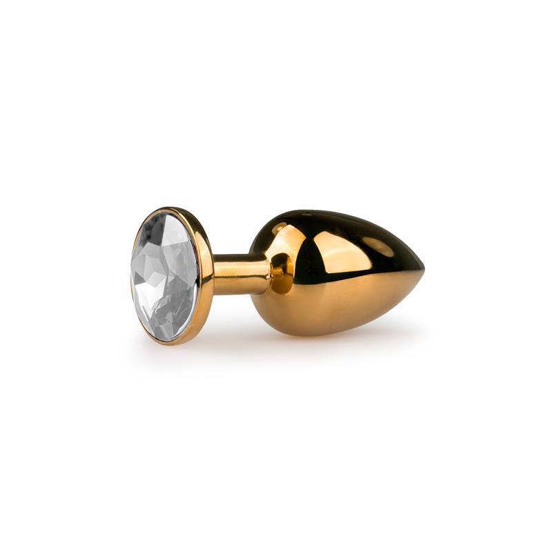 Plug Con Cristal Transparente  No. 1 - Dorado