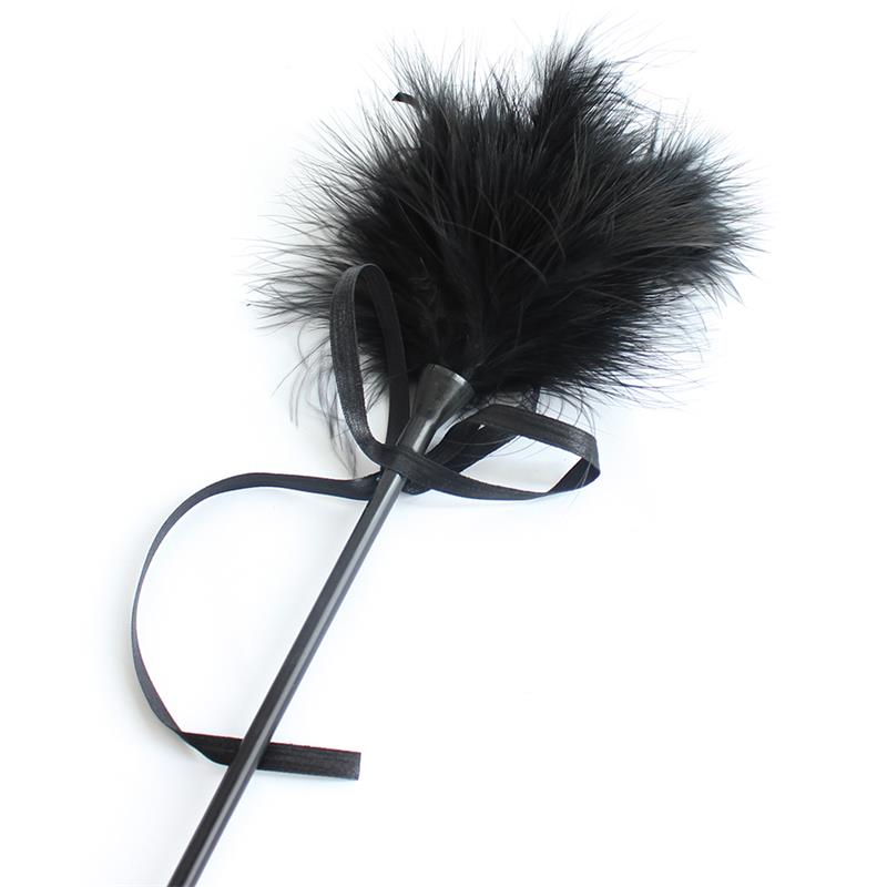 Plumas Estimuladoras Y Fusta 2 En 1 Negro