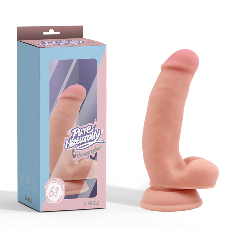 Dildo Realista  Pornographer  Silicona Líquida Dual-Density 17.6 Cm