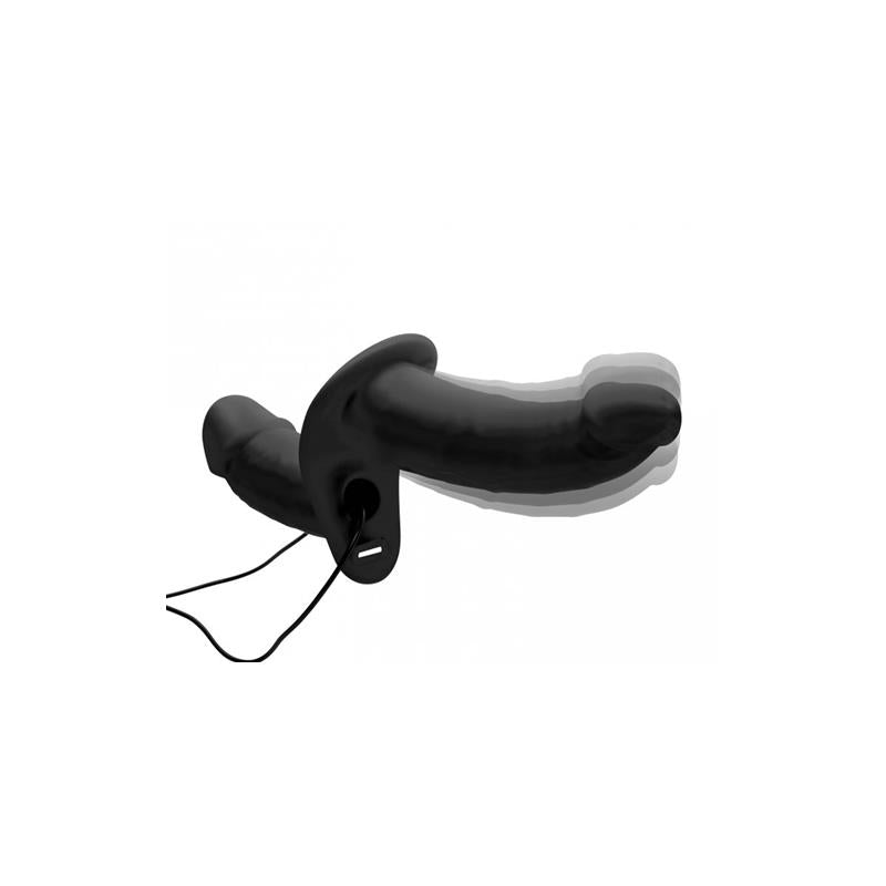 Vibradopr Doble Con Arnés Power Pegger  Negro