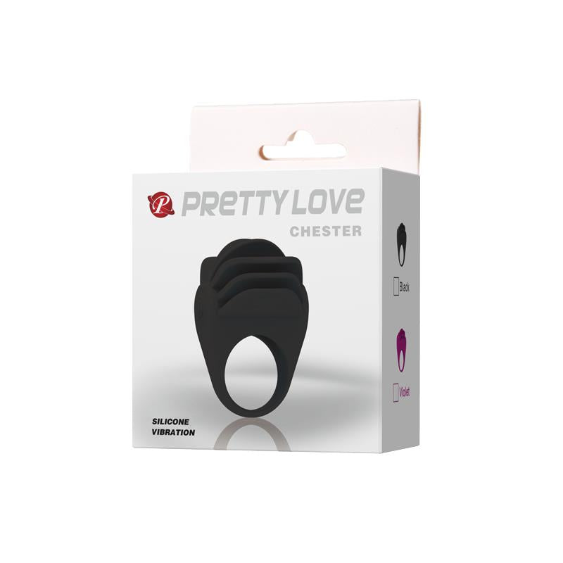 Pretty Love Chester Anillo Vibrador Negro