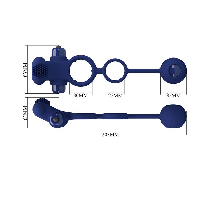 Pretty Love - Remington Doble Anillo Vibrador Con Plug Azul