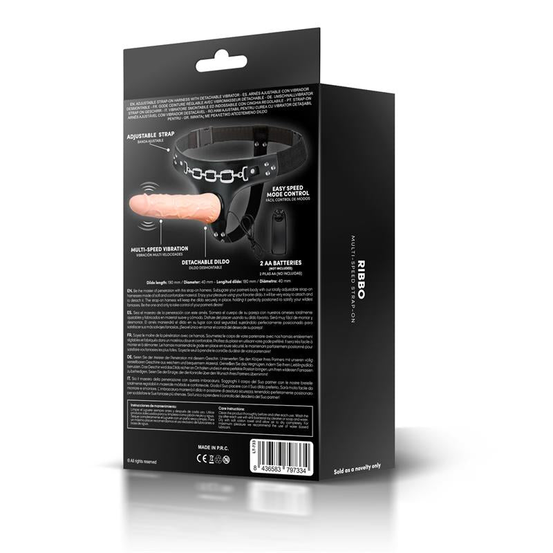 Ribbo Arnés Con Dildo Realista Con Vibración Y Control Remoto