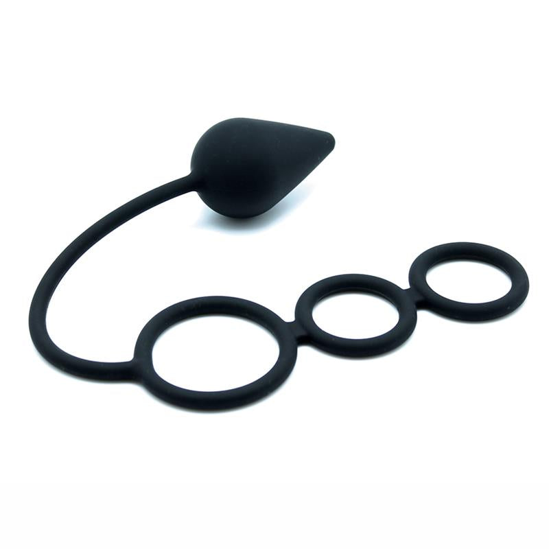 Cadena Anal Rimba Latex Play  Color Negro Talla (Interno):S/M
