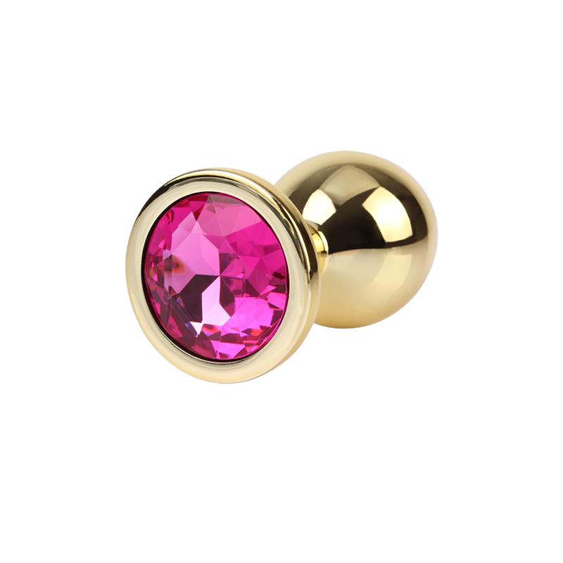 Rosy Gem Plug Anal Dorado Con Joya Talla M