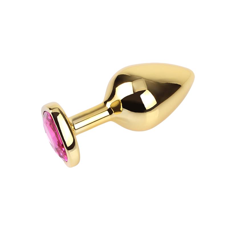 Rosy Heart Plug Anal Dorado Con Joya Talla M