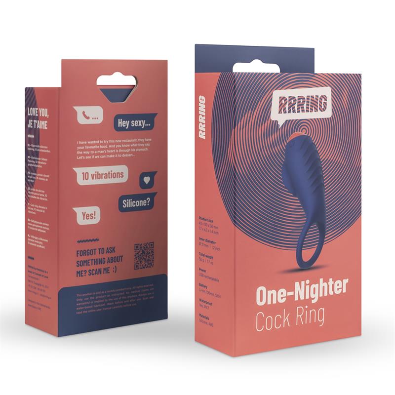 Anillo Para El Pene Rring One Nighter Con Vibración Usb Silicona