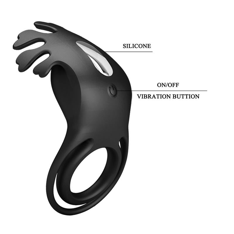 Pretty Love - Ruben Anillo Vibrador 7 Vibraciones Silicona Negro