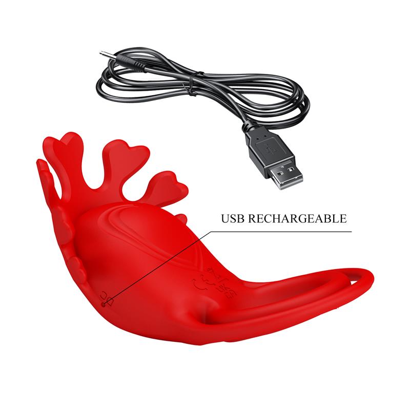 Pretty Love - Ruben Anillo Vibrador 7 Vibraciones Silicona Rojo