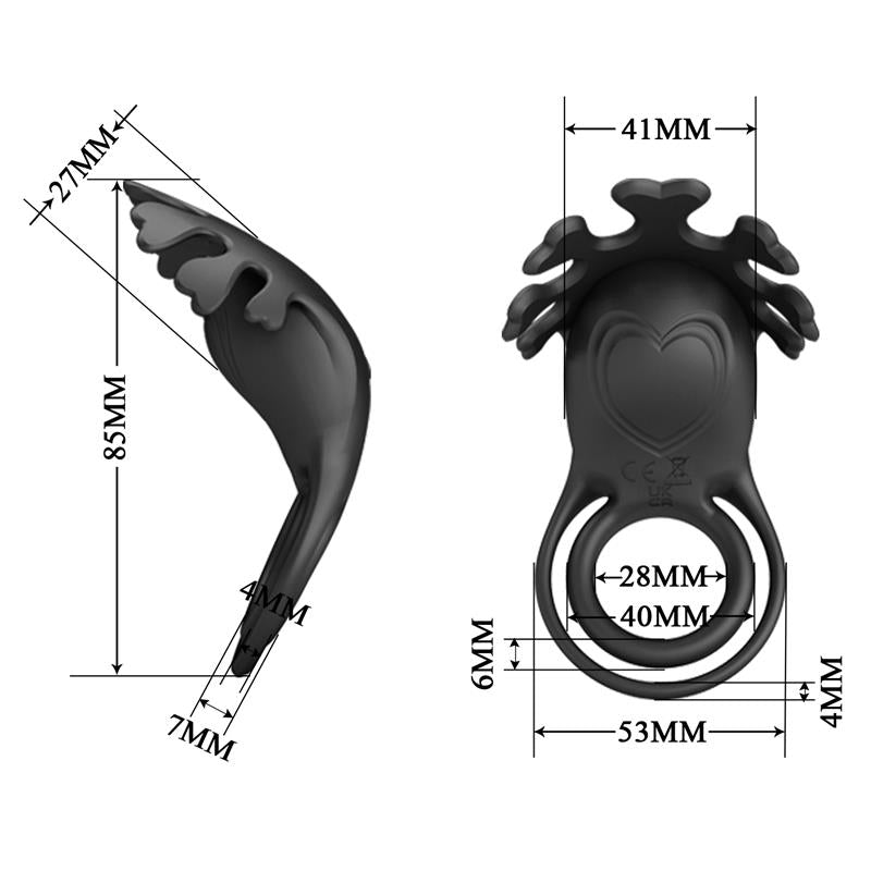 Pretty Love - Ruben Anillo Vibrador 7 Vibraciones Silicona Negro
