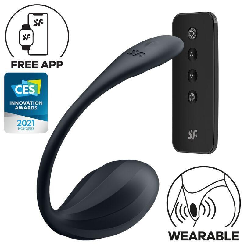 Satisfyer - Ribbed Petal Estimulador Punto G Control Remoto Negro App Gratuita