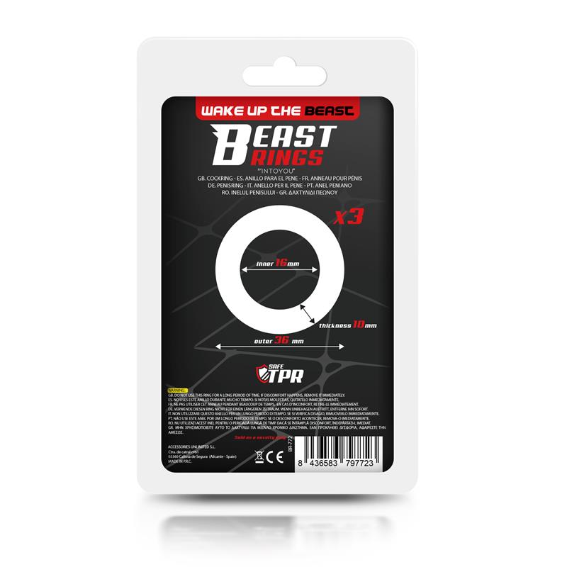 Set 3 Anillos Para El Pene 3 Colores 1.6 Cm